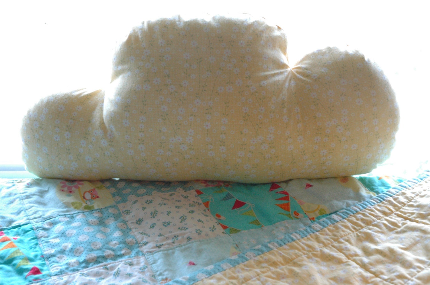 Fluffy Yellow Daisy Cloud Pillow