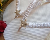 Bridal Flip Flops, Beach Wedding Flip Flops baby starfish, wedding shoes, beach sandals, fancy wedding sandals - ADRIANA'S WRAPPING