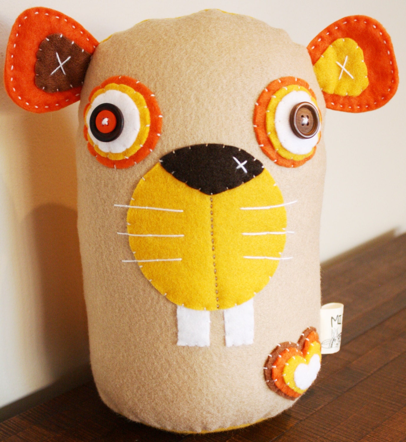 BOObeloobie Bucky the Beaver in Orange, Cream and chocolate brown