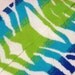 Baby Leg Warmers: Zebra Stripes of Turquoise, Lime Green, Blue, and White with Green Ruffle Trim