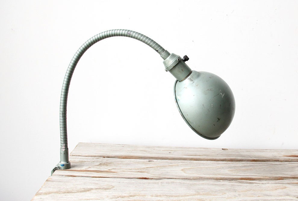 Seafoam Industrial Shop Lamp