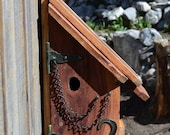 Birdhouse Garden Handmade Woodwork Yard Art Hairy Woodpecker Box Cedar Wood Bird House Rustic Functional Gardening Birdhouses  Free Shipping