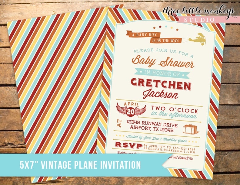 Vintage Airplane Baby Shower Invitation Il_170x135