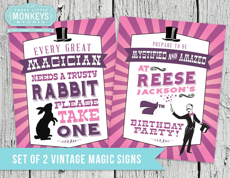 Set of Two Vintage Magic Signs Il_170x135