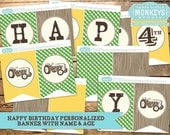Personalized Vintage Tractor Bash Birthday Banner