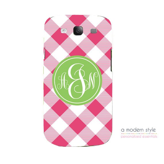 Monogrammed Samsung Galaxy 3 Case - Personalized Samsung Galaxy 3 Case