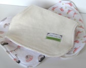 Set of 2 organic fleece and flannel burp cloths for baby girl.