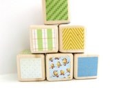 Birthday SALE 15% OFF Wooden baby blocks personalized. Baby Shower Decoration. Light blue, Yellow, Green.  Baby Blocks.Toy. Boy. children.