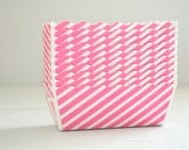 10 PINK STRIPES miniature loaf pans - baking supply, treat and favor packaging