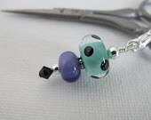 Seafoam with Black DotsScissor Fob