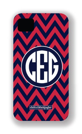 Houston Texans Personalized iPhone Case, Cover, Shell - Chevron Circle Monogram