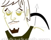 The Walking Dead - Daryl Dixon - Alphabet Drawing