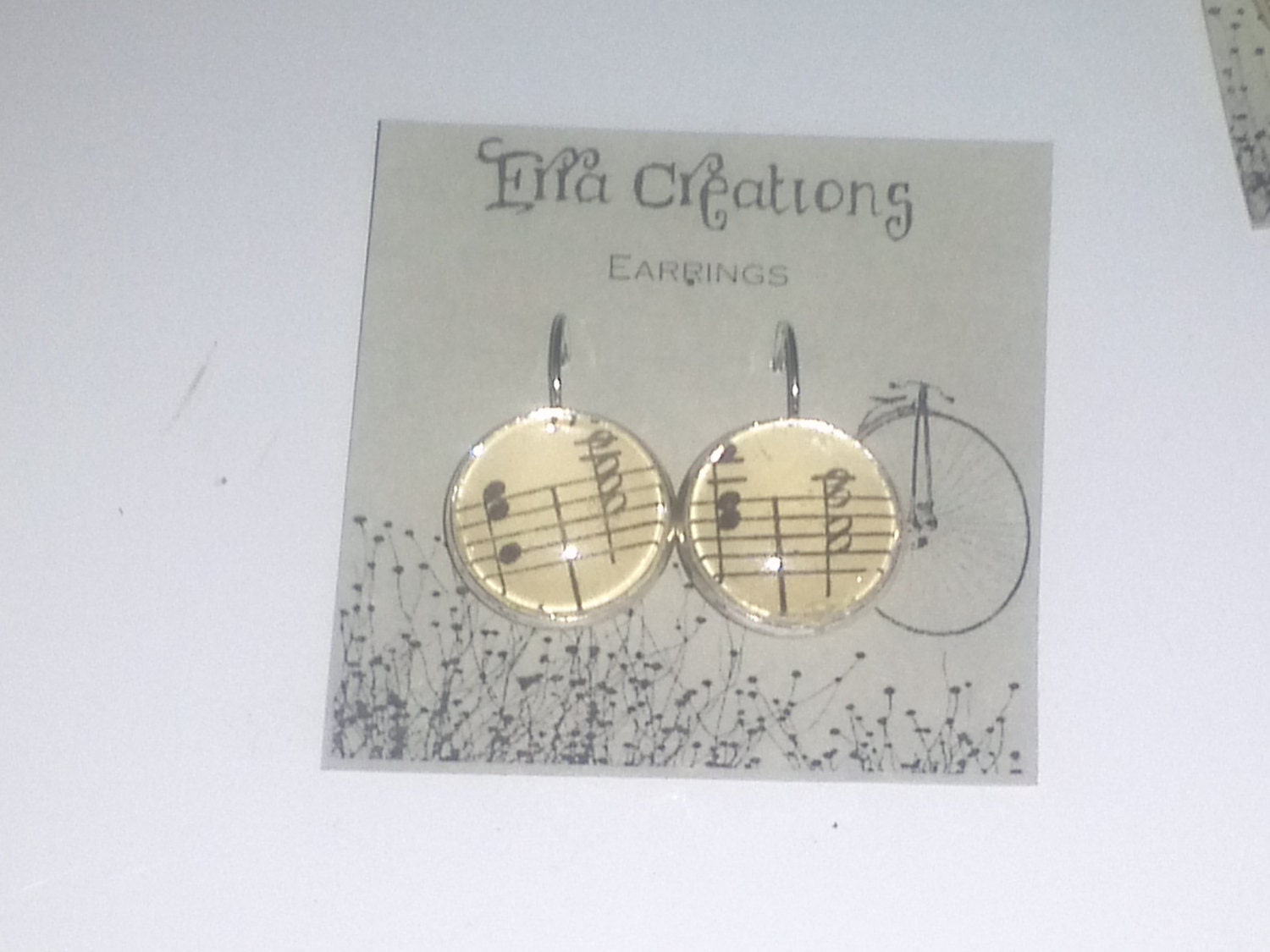 Vintage Sheet Music Earrings Silver Plate Jewelry Accessory  Back to School Music Teacher Unique Gift