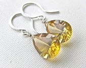 Honey Quartz Earrings Sterling Silver AAA Gemstone