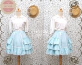 Circle Turquoise Lolita Ruffle Skirt