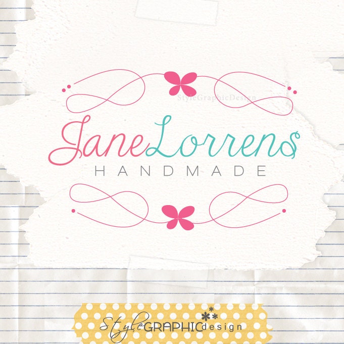 Sweet premade logo design pretty branding and watermark