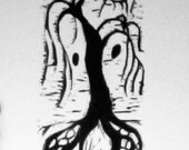 Untitled (green man no.4) - original lino print