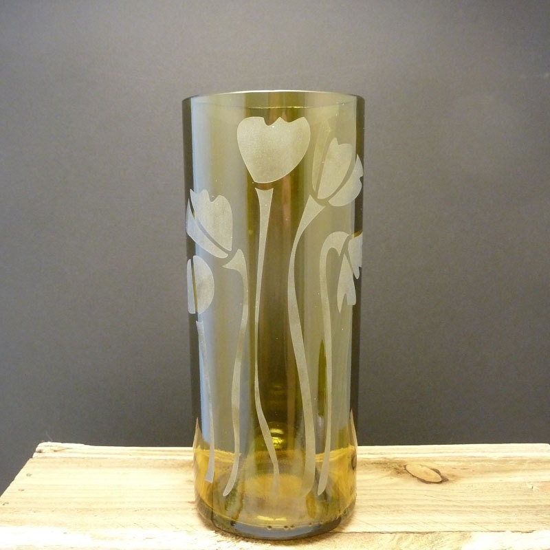Recycled Bottle Drinking Glass - Poppy Single
