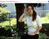 SALE Short Sleeved Ivory Sweater