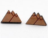Mountain Studs - Laser cut wood - Natural