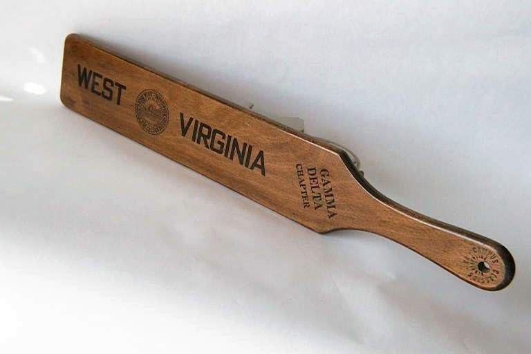 Vintage Pledge Wooden Paddle from West Virginia Delta Tau Delta 1972