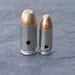 Molon Labe Bullet Jewelry Necklace, Hand Stamped, 45 Caliber or 9mm Nickel Plated Bullet on Stainless Steel Ball Chain