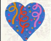Vintage Sandylion Pearl Finish Confetti Heart Stickers 80's Opal Party Celebration