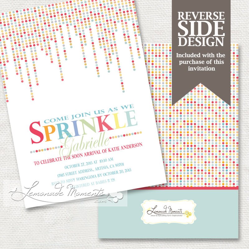 Baby Sprinkle Invitation / Baby Shower by LemonadeMoments on Etsy
