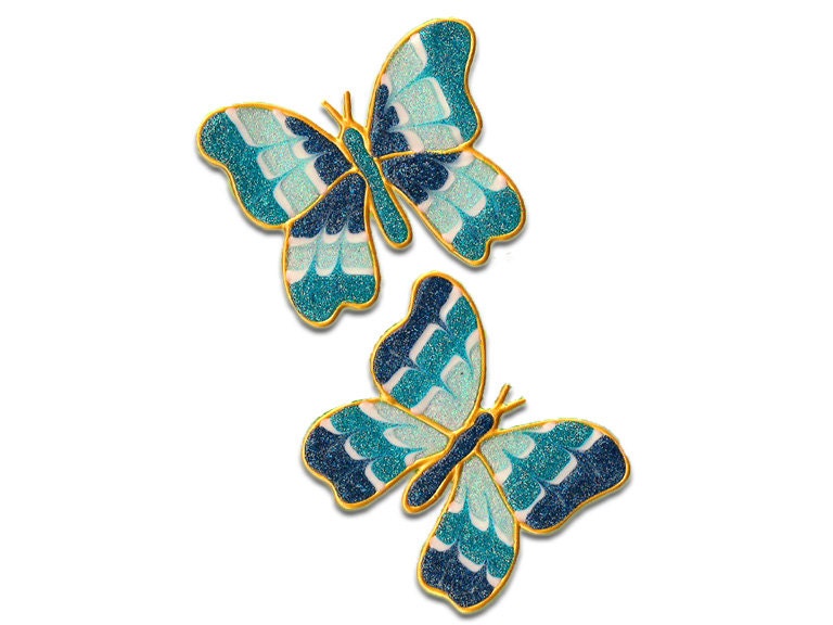 Butterflies. stained glass cling window sticker - home decoration- childrens room - kids room - suncatcher - handmade - baby gift idea
