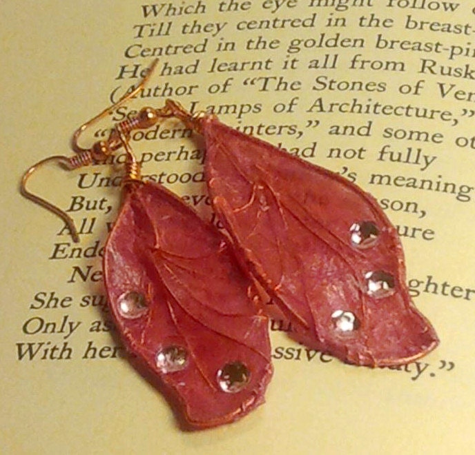Pink Faerie Wing Earrings