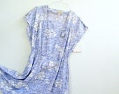 Retro Floral Blue Summer Dress, XXL, 48, Cotton Sleeveless Dress, Casual fashion, Picnic Dress, Mad man style