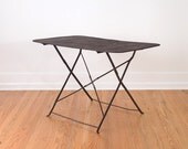 French Industrial Mid Century Metal Folding Bistro Table