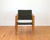 Vintage Custom US Military Tent Upholstered Campaign Safari Chair
