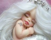 OOAK art doll fantasy mermaid baby polymer clay sculpture fairy   IADR  April  birthstone     free shipping