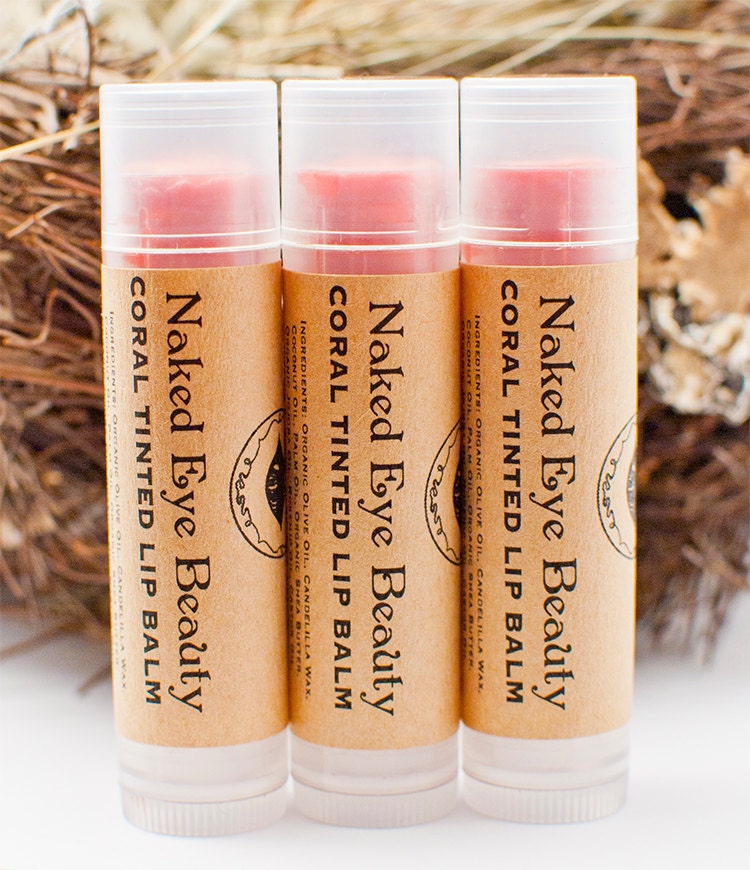 Coral Tinted Lip Balm Vegan Natural Pink