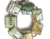 Resin Jewelry, Recycled jewelry, Starbucks Jewelry, Custom Bracelets, Silver Bracelets (You choose)