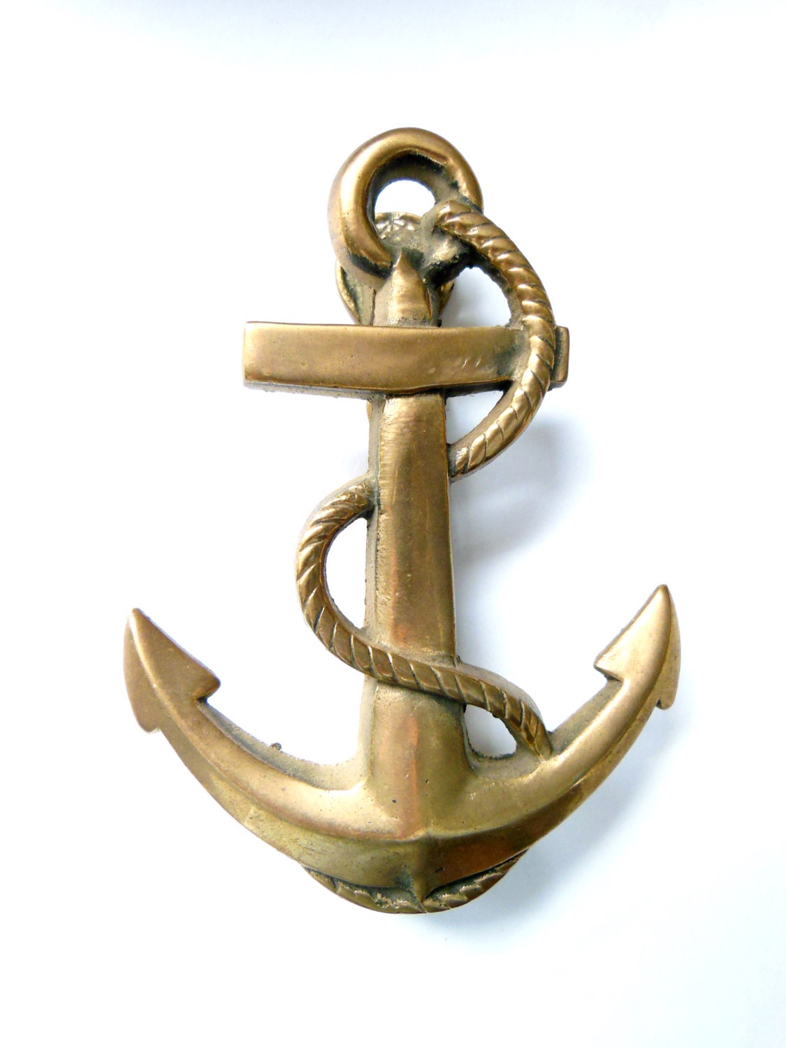 Vintage Nautical Anchor Brass Door Knocker by MissCecelia on Etsy