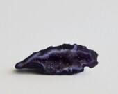 purple dyed oval agate and quartz geode from brazil