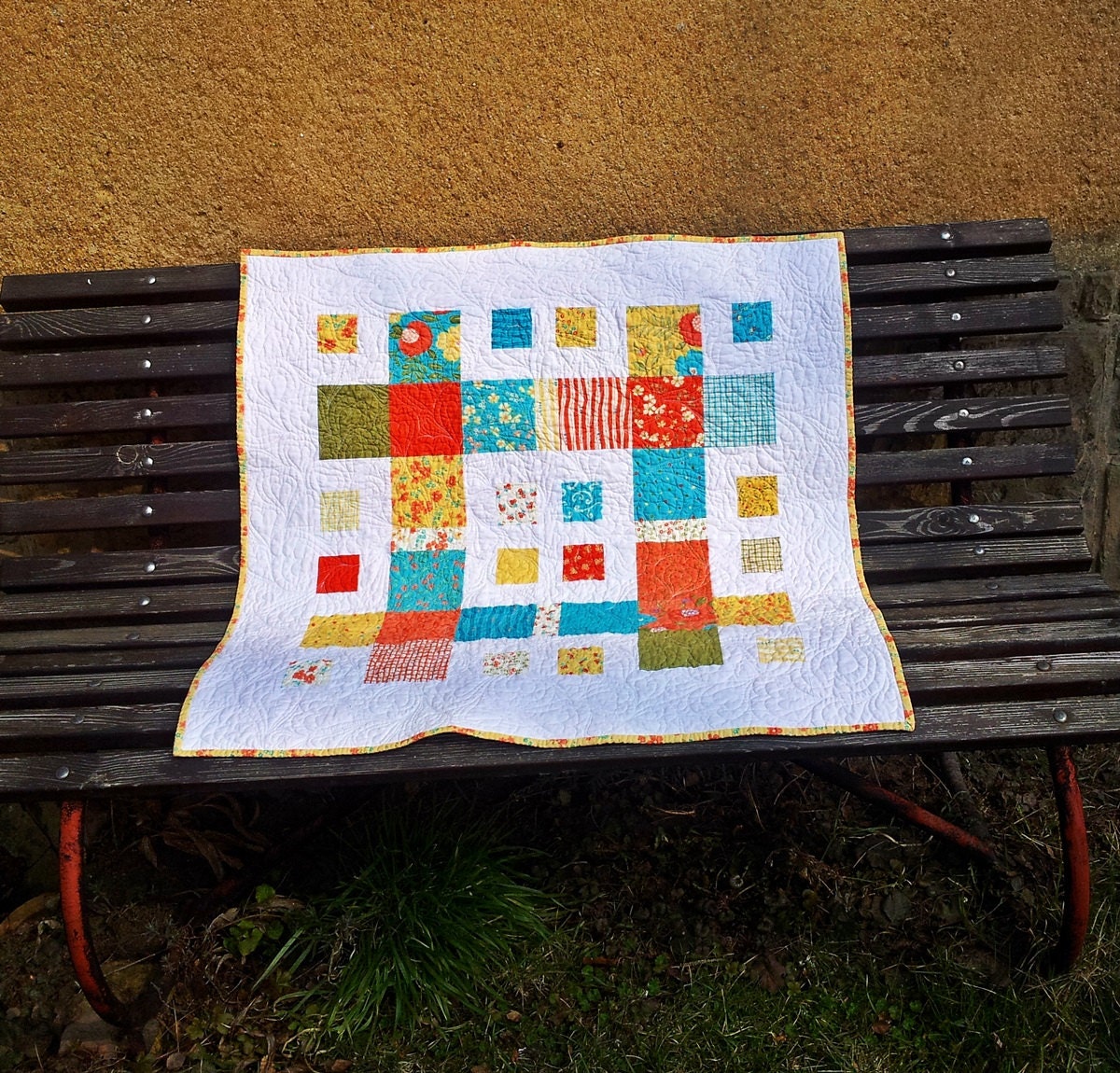 Sweet cotton baby quilt with cotton/bamboo batting