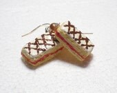 Bakewell Slice Earrings. Polymer Clay.