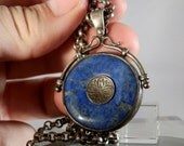 Vintage Lapis Lazuli and Sterling Silver Necklace and Chain. Hallmarked.