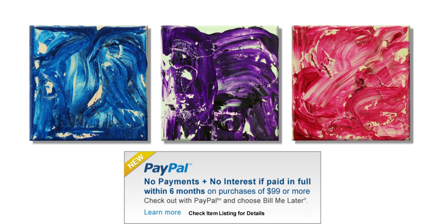 Abstract Cool Liquid. Original Handpainted Acrylic Thick 3d Texture Impasto Palette Knife Painting. Size 12 x 12 (3).