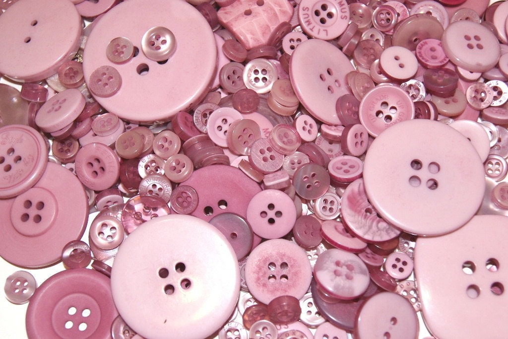 600 Dusty Rose Pink Buttons with Holes Bulk Lot Dusky Rose for Sewing Scrapbooking Altered Art Grab Bag