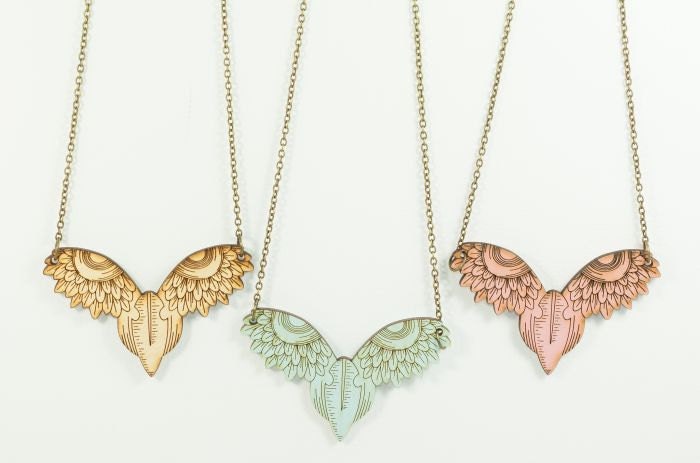 Owl Face Inside Silhouette Necklace - Handmade - Laser Cut