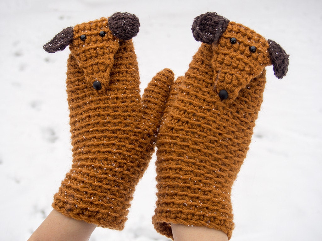 SAUSAGE DOG MITTENS - Free Shipping Worldwide - Dachshund Gloves