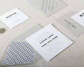 Harper Wedding Invitation in Black and Grey - SAMPLE - Modern, Bold, Square Wedding Invitation - Letterpress Wedding Invitation