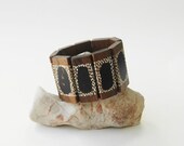 Wood Bracelet Black and White Bracelet Geometric Statement Bracelet