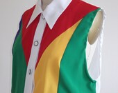 Colorblock Mini Dress /// 80's Vintage