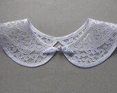 White Lace Detachable Handmade Peter Pan Collar Necklace Romantic Col Claudine with Decorative Closure