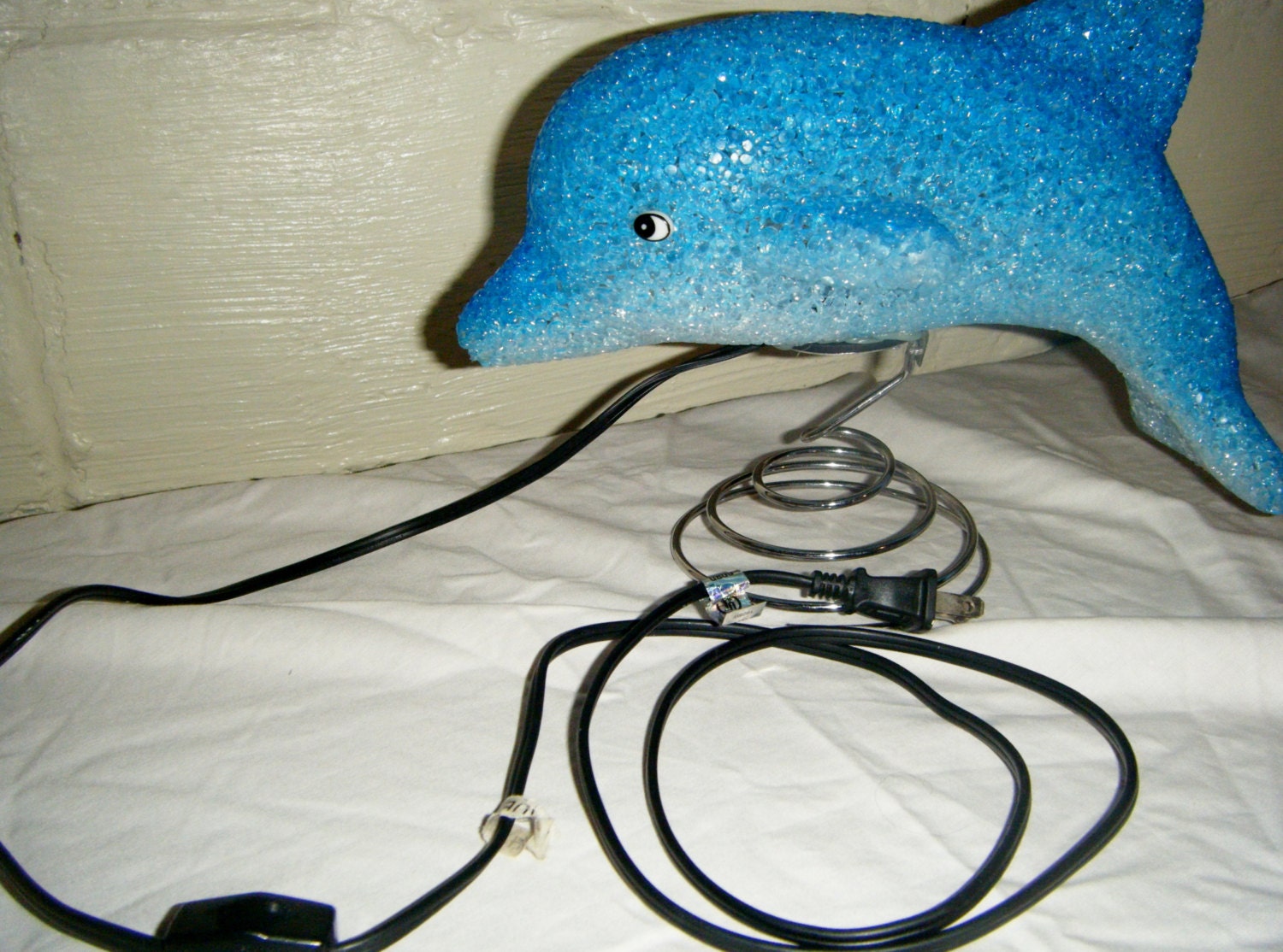 SAlE 20% Off Vintage Light Up Dolphin Spring Lamp with Toggle Switch Now Only 7.20 USD